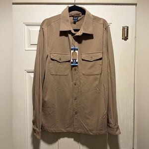 GAP Tan/Brown Knit Casual Button Down Shirt Jacket Shacket